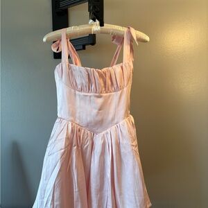 Windsor Blush Pink Tie-Strap Formal Dress